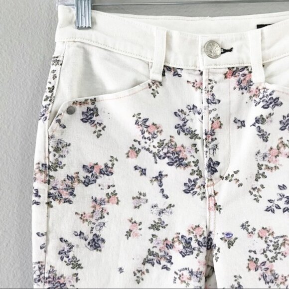 Rag & Bone NWT Ellie Jeans Micro Floral White 25 Cottage Core Coastal Grandma - Picture 4 of 8